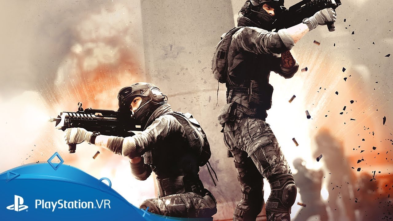 A gameplay scene from the VR first person shooter Bravo Team.